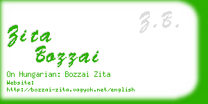 zita bozzai business card